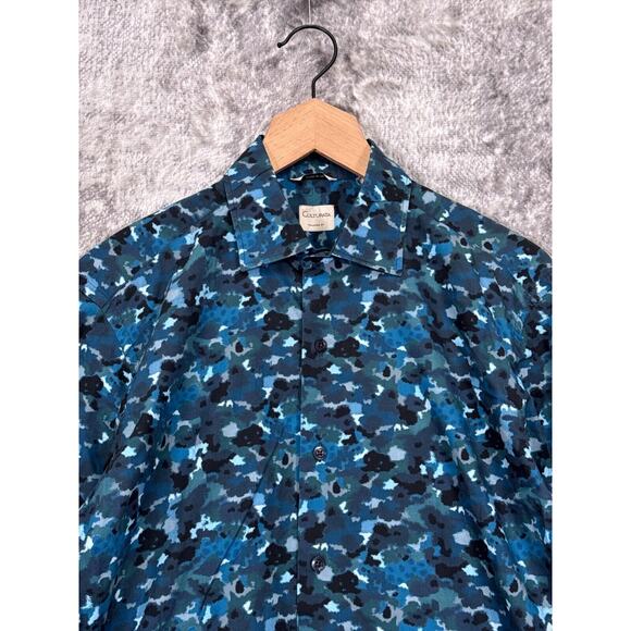 Culturata Dress Shirt 40 / Medium Mens Blue Tailored Fit Long Sleeve - Picture 2 of 8